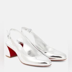 Christian Louboutin So Jane Sling metallic leather slingback pumps